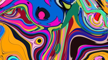 Colorful liquid flow illustration, a dynamic and energetic background.