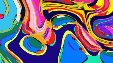 Colorful liquid flow illustration, a dynamic and energetic background.