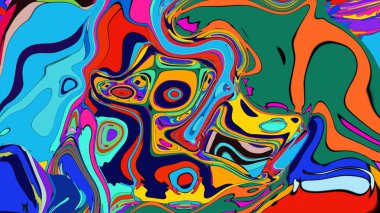 Colorful liquid flow illustration, a dynamic and energetic background.