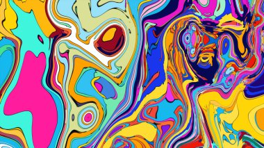 Vibrant abstract swirl illustration, a psychedelic and fluid design.