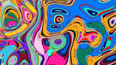 Vibrant abstract swirl illustration, a psychedelic and fluid design.