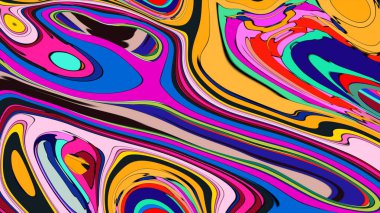 Vibrant abstract swirl illustration, a psychedelic and fluid design.