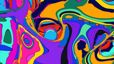 Çağdaş bir sanat galerisi web sitesi için cesur, soyut bir kompozisyon.