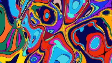 Müzik ya da festival temalı bir afiş için psikedelik sıvı deseni.