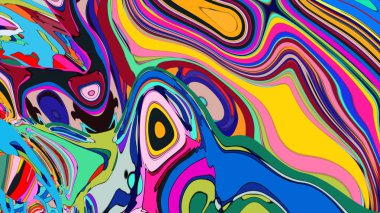 Müzik ya da festival temalı bir afiş için psikedelik sıvı deseni.