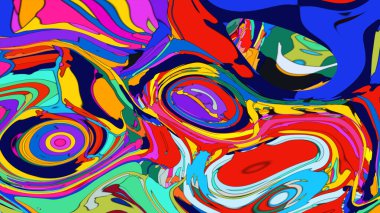 Müzik ya da festival temalı bir afiş için psikedelik sıvı deseni.