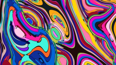 Müzik ya da festival temalı bir afiş için psikedelik sıvı deseni.