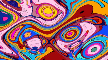 Eşsiz ve modern marka kimliği için canlı, girdap gibi bir kompozisyon..