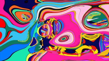 Sanat ve tasarım için mükemmel bir gerçeküstü ve renkli desen..