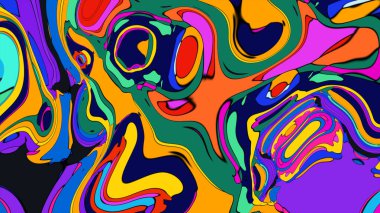 Çok renkli sıvı tasarımı, yaratıcı dijital sanat ve animasyonlar için harika..