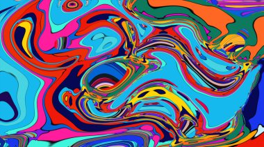 Değişik parlak ve zıt renklerde sıvı mermer deseni.