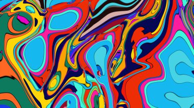 Değişik parlak ve zıt renklerde sıvı mermer deseni.