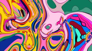 Değişik parlak ve zıt renklerde sıvı mermer deseni.