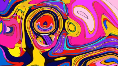 Değişik parlak ve zıt renklerde sıvı mermer deseni.