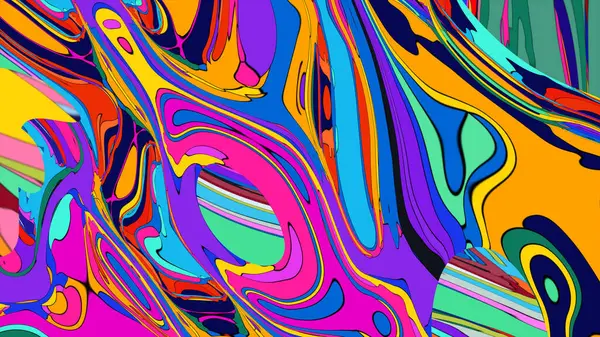 Dynamic psychedelic art with flowing liquid shapes and bright colors.
