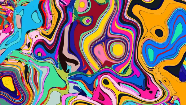 Vibrant motion illustration, featuring abstract shapes and bright splashes.