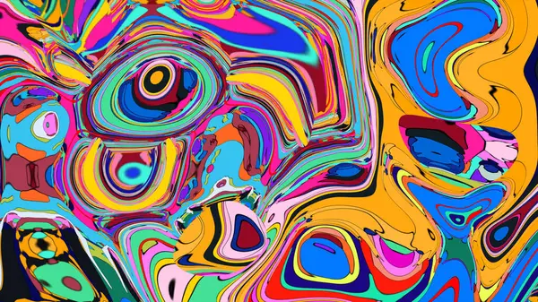 Büyüleyici, sıvı akış desenli cesur ve renkli bir pankart..