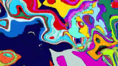 Lav lambası parlak dalgalar ve piksellerle sıçrar. akan hipnotik renkler