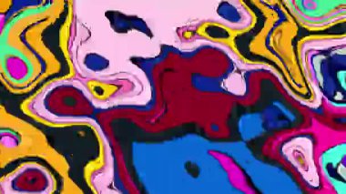 Lav lambası parlak dalgalar ve piksellerle sıçrar. akan hipnotik renkler