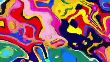 Psikedelik girdap sıvısı. Pikselli parlak dalgalar 