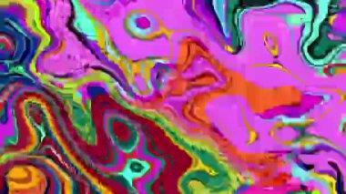 Psikedelik girdap sıvısı. Pikselli parlak dalgalar 