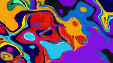 Psikedelik arka plan. Pikselli parlak dalgalar 