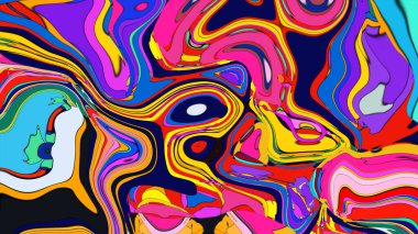 Canlı renklerde dijital akışkan sanat tasarımı.