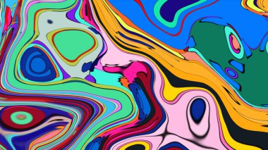 Canlı renklerde dijital akışkan sanat tasarımı.