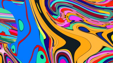 Canlı renklerde dijital akışkan sanat tasarımı.
