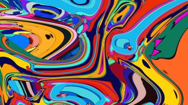 Canlı renklerde dijital akışkan sanat tasarımı.