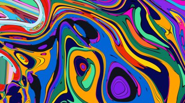 Canlı renklerde dijital akışkan sanat tasarımı.
