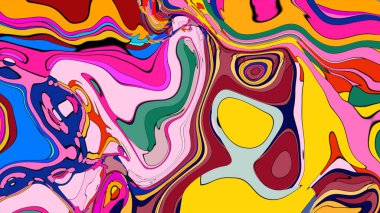 Cesur ve büyüleyici bir arka plan. Sıvı kıvrımlı bir yapısı var..