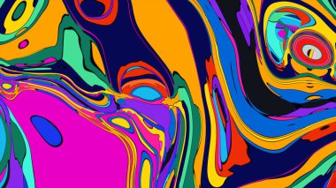 Pankartlar ve başlıklar için göz alıcı ve canlı bir soyut tasarım.