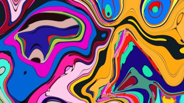 Hipnotik desenli canlı ve büyüleyici bir sıvı sanat tasarımı..