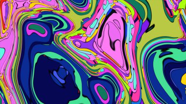 Hipnotik desenli canlı ve büyüleyici bir sıvı sanat tasarımı..