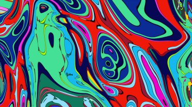 Hipnotik desenli canlı ve büyüleyici bir sıvı sanat tasarımı..