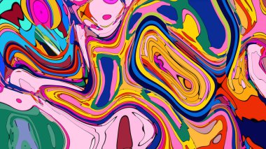 Pürüzsüz, organik çizgileri ve şekilleri olan çok renkli soyut bir tasarım..