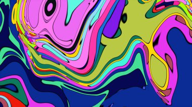 Değişik renklerde büyüleyici bir sıvı boya etkisi..