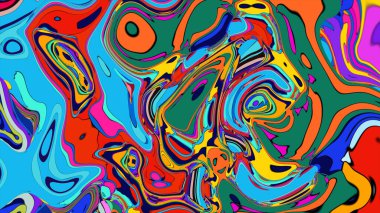 Değişik renklerde büyüleyici bir sıvı boya etkisi..