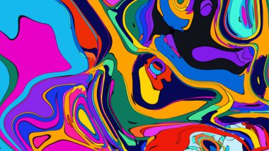 Hipnotize edici soyut bir kalıp. Sıvı gibi kıvrılan şekiller..