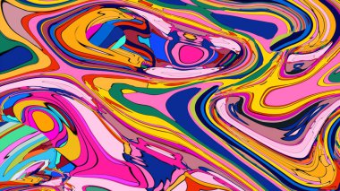 Hipnotize edici soyut bir kalıp. Sıvı gibi kıvrılan şekiller..