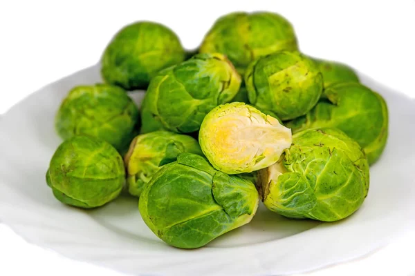 Brussels Sprouts Closeup Cut — Stock Photo, Image