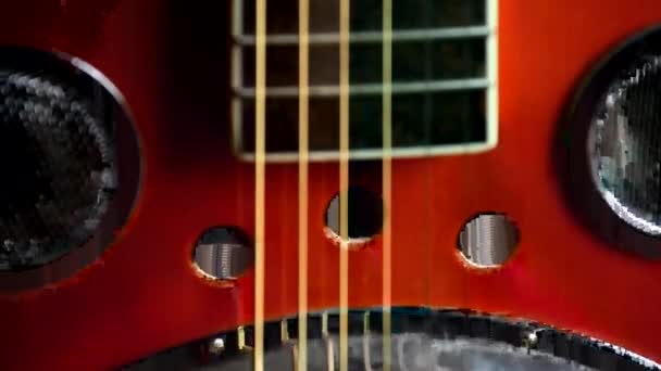 Guitarra Resonador Con Movimiento Cámara Hacia Arriba — Vídeos de Stock
