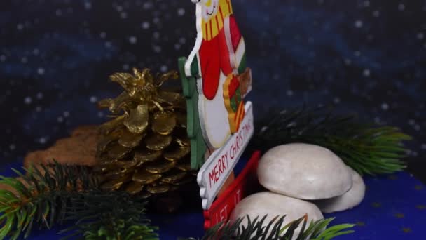 Bolo Natal Alemão Pfeffernuss Com Saudações Natal Feliz Natal Plataforma — Vídeo de Stock