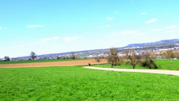 Vista Panoramica Sulla Città Eislingen Sulla Collina Hohenstaufen Baden Wuerttemberg — Video Stock
