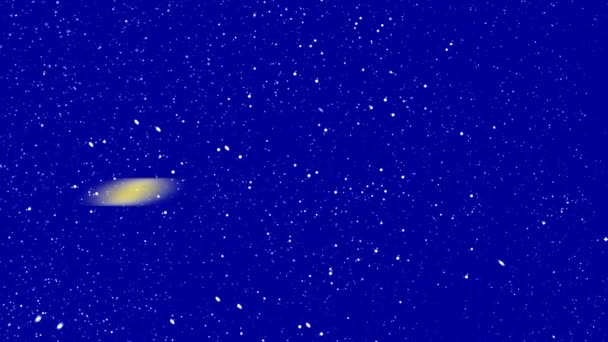 Kék Éjszakai Égbolt Csillagokkal Ufóval Sok Galaxissal Hajtással — Stock videók