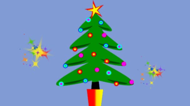 Árbol Navidad Con Estrellas Brillantes Colores Arcoíris Lgbtq — Vídeo de stock
