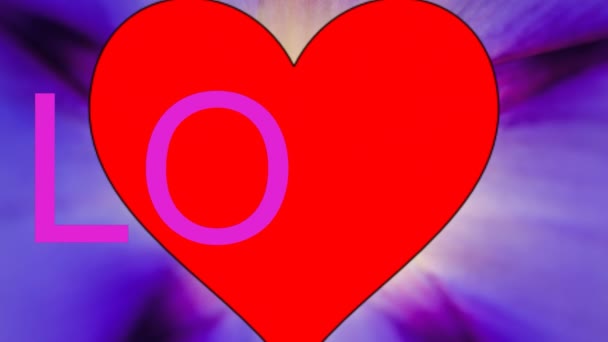 Corazón Con Amor Saliendo Una Flor Gloria Mañana — Vídeo de stock