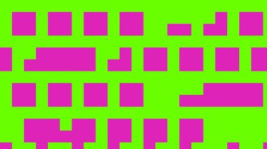 Leylak kareler ve dikdörtgenler yeşil arkaplanda şekillerini değiştirirler