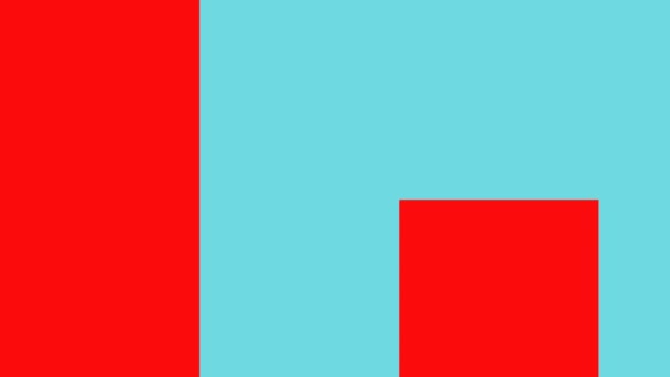 Formas Geométricas Vermelhas Pulando Fundo Azul Claro — Vídeo de Stock